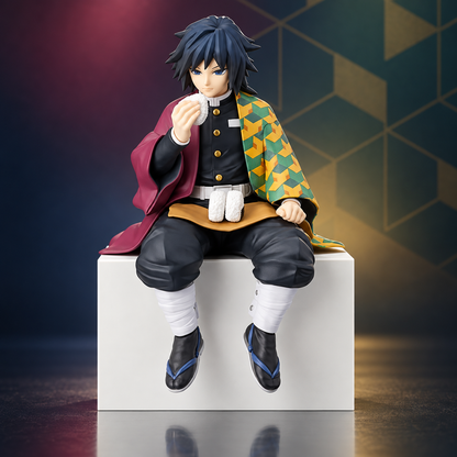 Demon Slayer Giyu Tomioka Sitting Action Figure | 15 cm Premium Anime Collectible