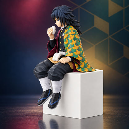 Demon Slayer Giyu Tomioka Sitting Action Figure | 15 cm Premium Anime Collectible