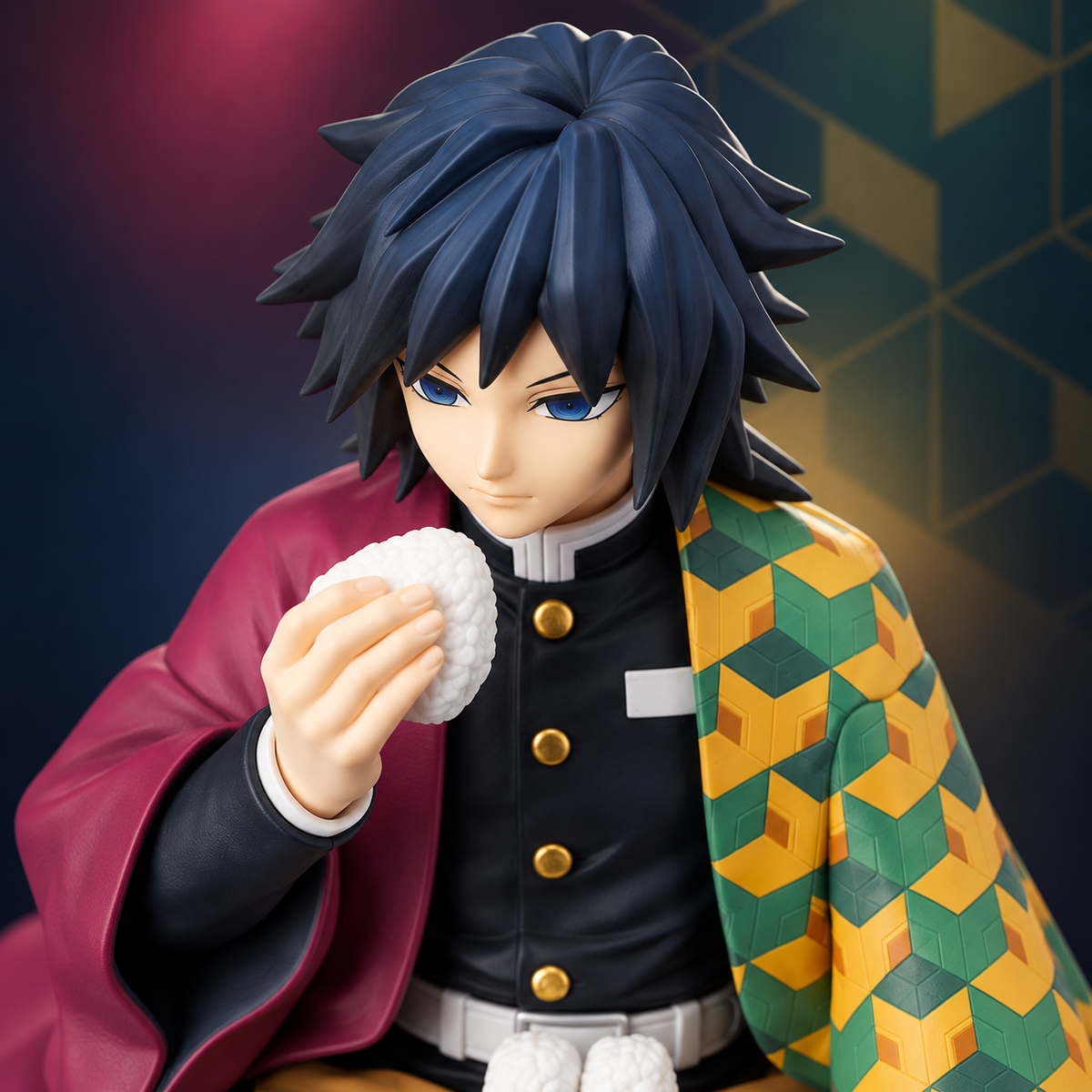 Demon Slayer Giyu Tomioka Sitting Action Figure | 15 cm Premium Anime Collectible