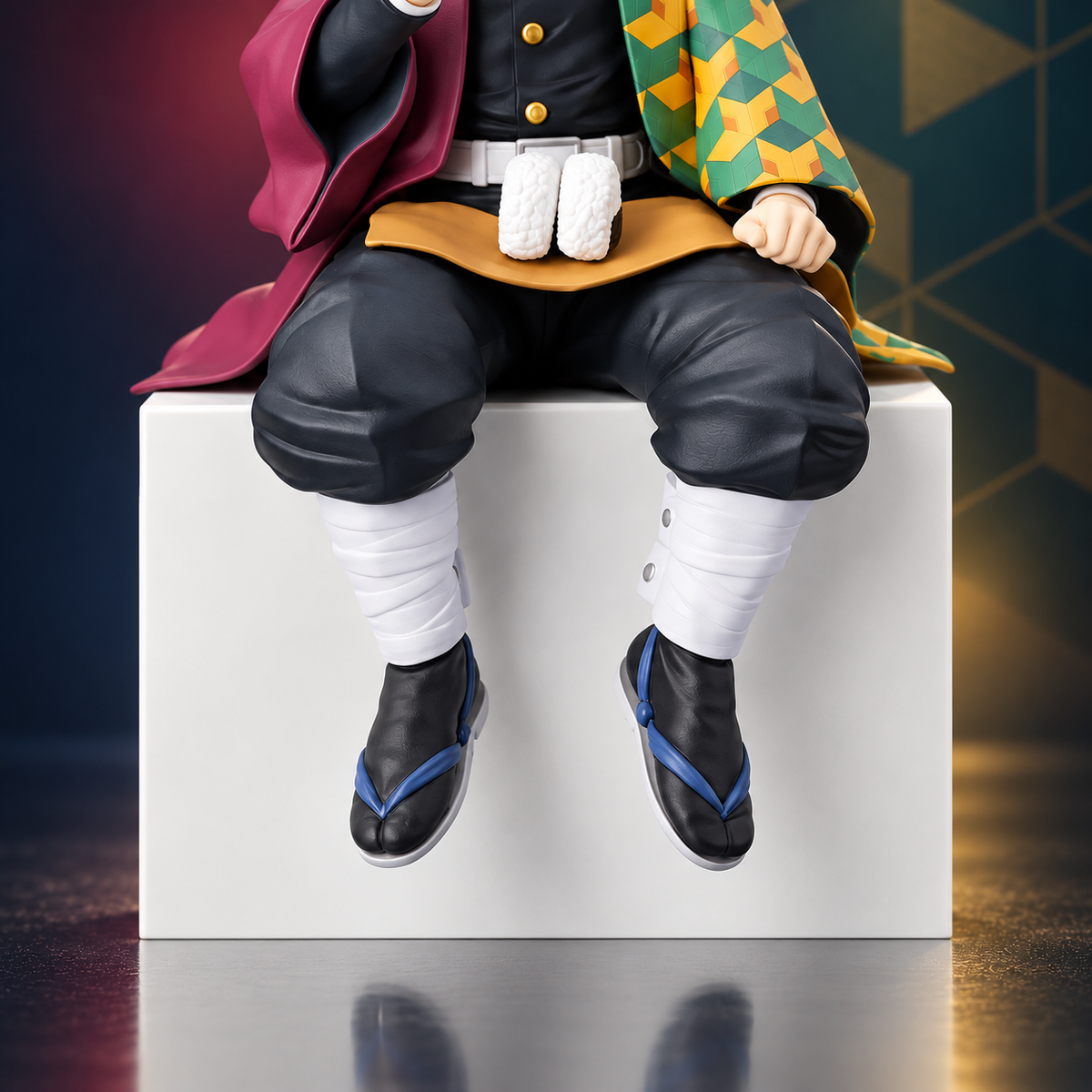 Demon Slayer Giyu Tomioka Sitting Action Figure | 15 cm Premium Anime Collectible