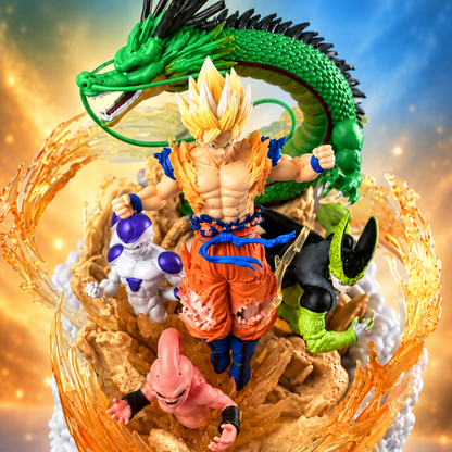 Dragon Ball Z Son Goku with Shenron & Villains Action Figure | 18 cm Premium Anime Collectible