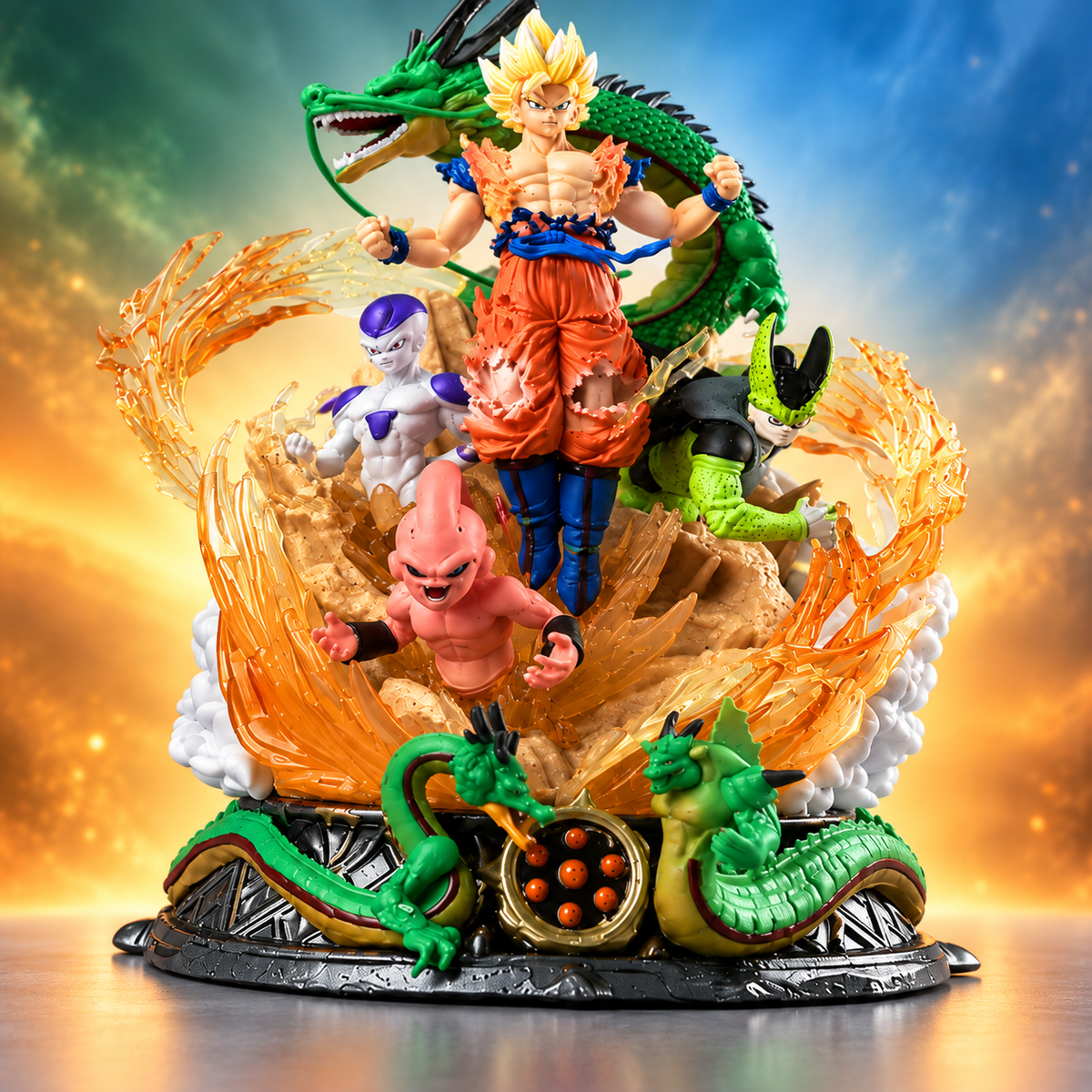 Dragon Ball Z Son Goku with Shenron & Villains Action Figure | 18 cm Premium Anime Collectible