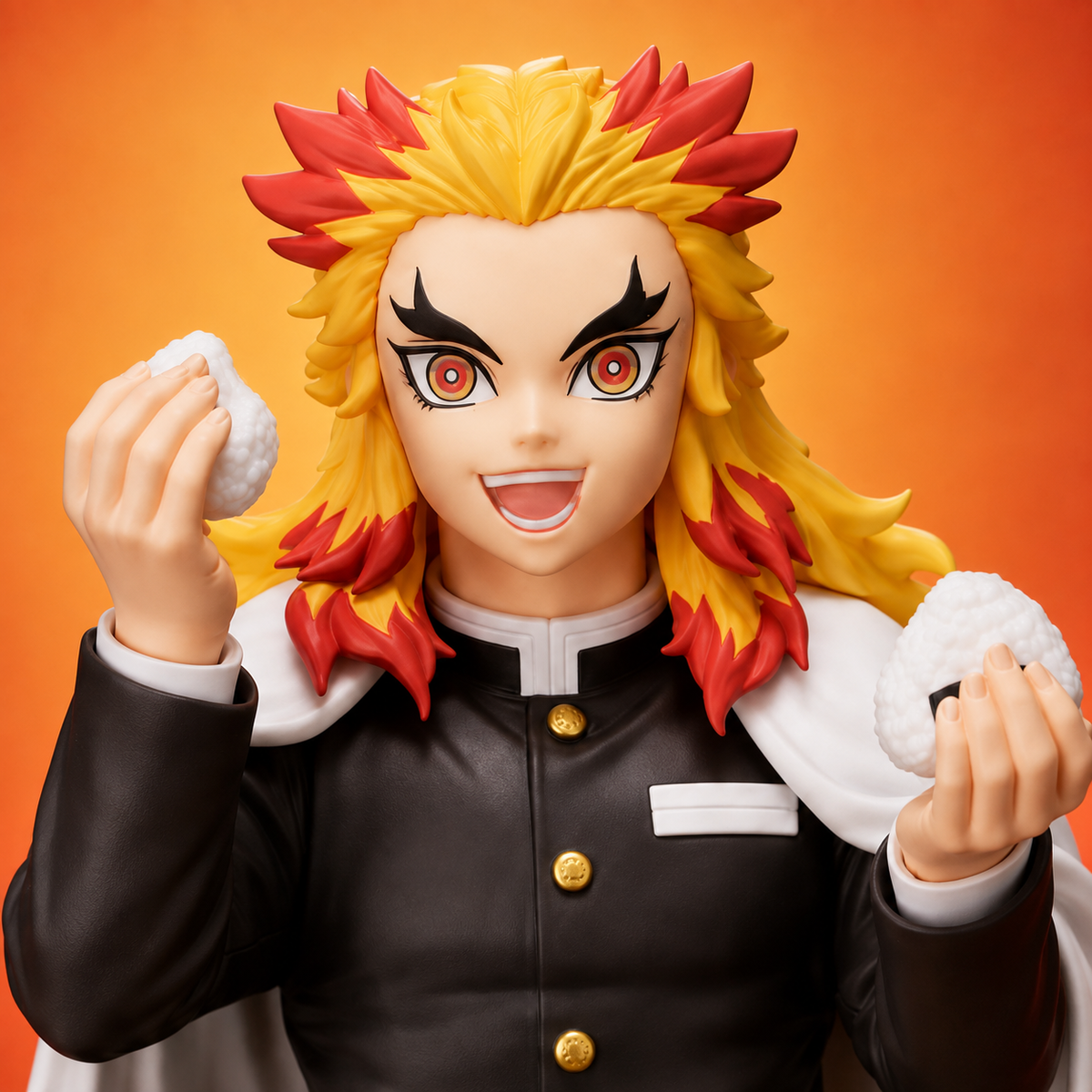 Demon Slayer Kyojuro Rengoku Sitting Action Figure | 10 cm Premium Anime Collectible