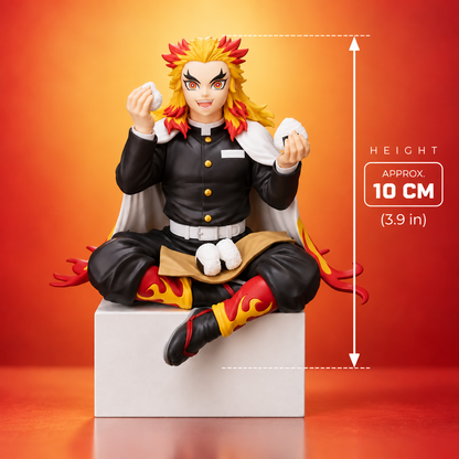 Demon Slayer Kyojuro Rengoku Sitting Action Figure | 10 cm Premium Anime Collectible