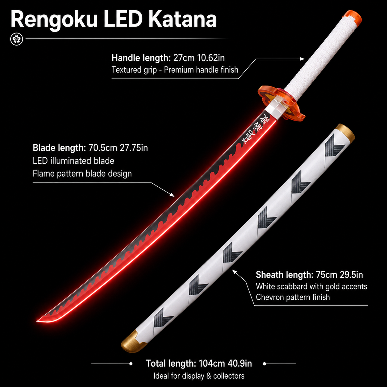 Rengoku Fire LED Katana – Demon Slayer