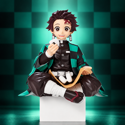 Demon Slayer Tanjiro Kamado Sitting Action Figure | 10 cm Premium Anime Collectible