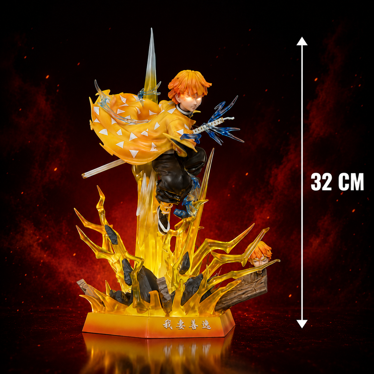 Demon Slayer Zenitsu Agatsuma Thunder Breathing Action Figure | 32 cm Premium Anime Collectible