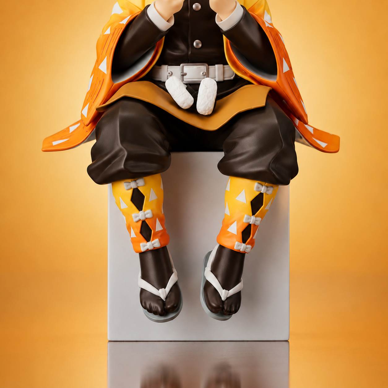 Demon Slayer Zenitsu Agatsuma Sitting Action Figure | 15 cm Premium Anime Collectible