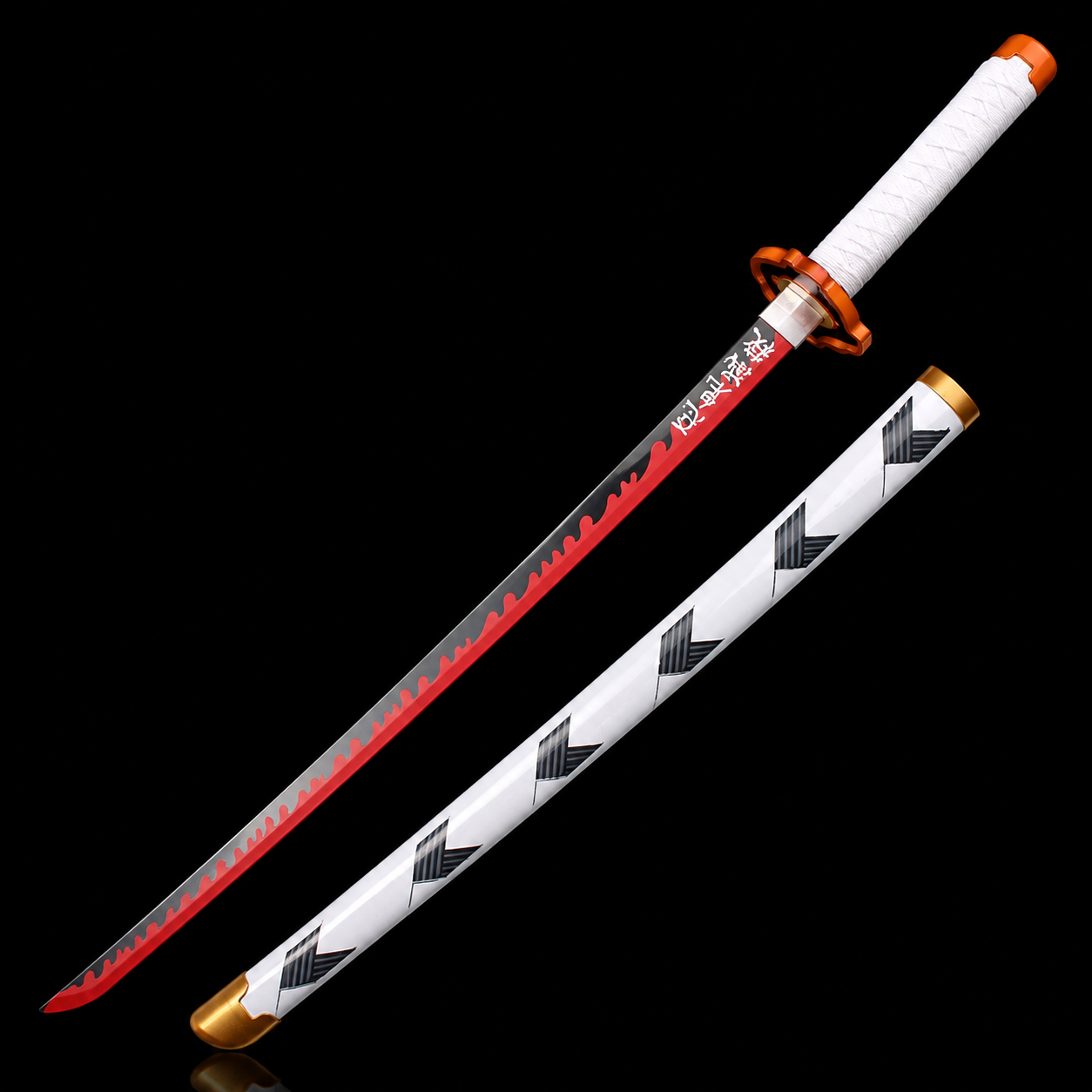 Demon Slayer Rengoku Kyojuro Flame Hashira Katana Sword | 100 cm Full Tang Anime Collectible
