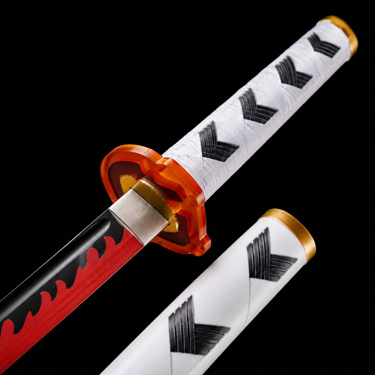 Demon Slayer Rengoku Kyojuro Flame Hashira Katana Sword | 100 cm Full Tang Anime Collectible